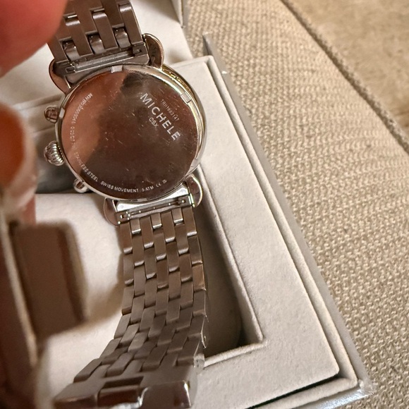 Michele Stainless Steel Watch with Pearl Dial - Picture 10 of 12